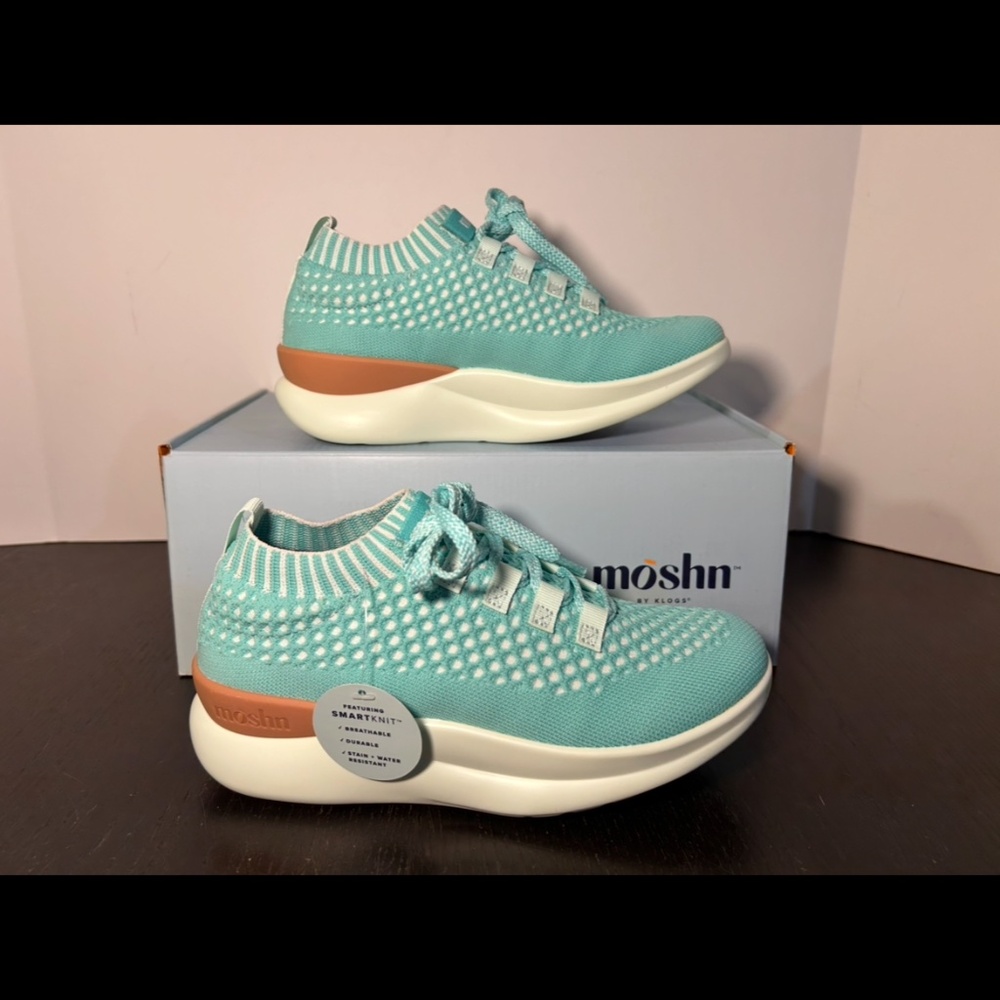 Moshn By Klogs Vigor Knit Shoes Sneakers Aqua Green Womans 6M - Picture 2 of 16
